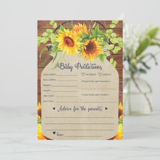 Zonnebloemvoorspellingen en advieskaart kaart (Staand voorkant)