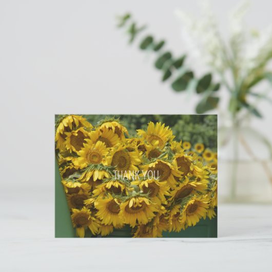 ZONNEBLOEMWAGEN BRIEFKAART (Staand voorkant)