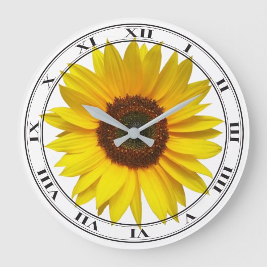 Zonnebloemwandklok Grote Klok (Voorkant)