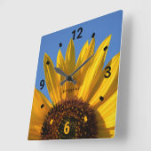 Zonnebloemwandklok Vierkante Klok (Hoek)
