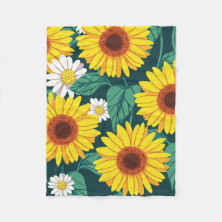 Zonnebloemwei Fleece Deken