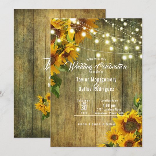 Zonnebloemwei | Rustieke bloemdesign Kaart (Voorkant / Achterkant)