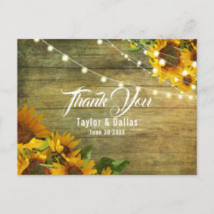 Zonnebloemweide   Rustieke bloemdesign Briefkaart