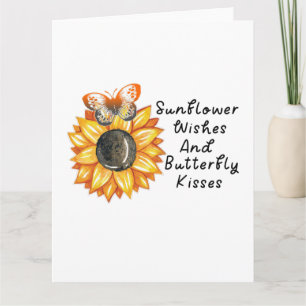 Zonnebloemwensen en vlinderkusjes, zonnebloem B Kaart