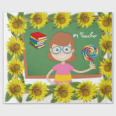 Zonnebloemwerkmakermatte — omslagpapier cadeaupapier (Vlak)