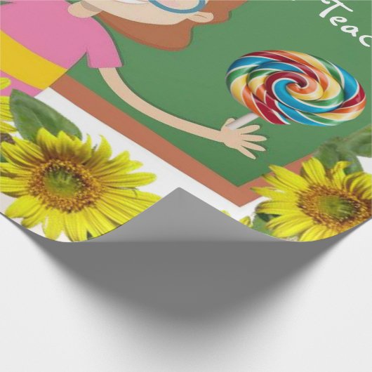 Zonnebloemwerkmakermatte — omslagpapier cadeaupapier (Hoek)