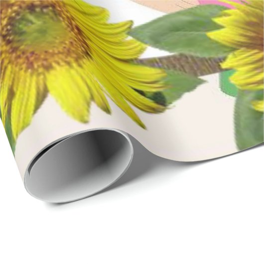 Zonnebloemwerkmakermatte — omslagpapier cadeaupapier (Rol Hoek)