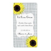 Zonnebloemzaad Packet Labels Laat Liefde Groeien (Voorkant)