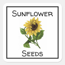 Zonnebloemzaad Vierkante Sticker