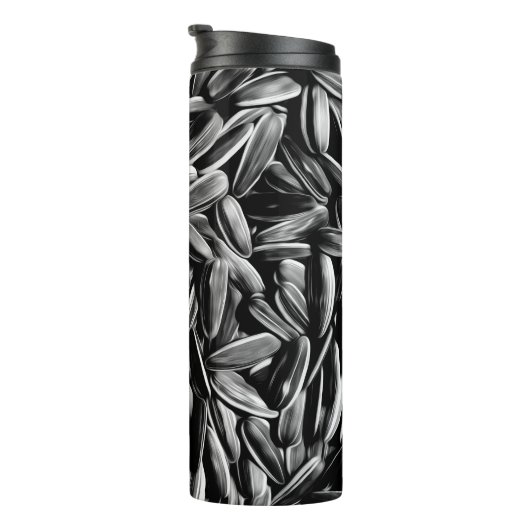 Zonnebloemzaad - Zwarte en witte foto Thermosbeker (Geroteerd rechts)