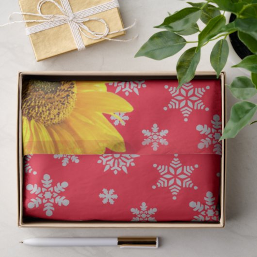 Zonnebloemzaadblauw Rood Weefpapier Tissuepapier (Geschenk)