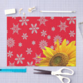 Zonnebloemzaadblauw Rood Weefpapier Tissuepapier (Craft)