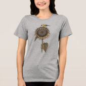 Zonnebloemzaadhoofd botanisch Tri-Blend shirt (Voorkant)