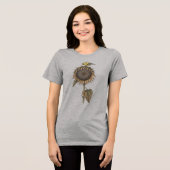 Zonnebloemzaadhoofd botanisch Tri-Blend shirt (Voorkant volledig)