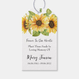 Zonnebloemzaadpakket Memorial begrafenis Cadeaulabel