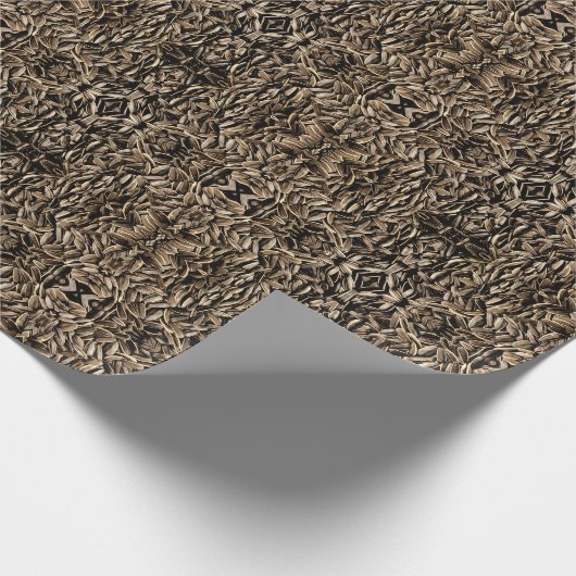 Zonnebloemzaadpatroon Cadeaupapier (Hoek)