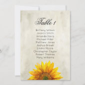 Zonnebloemzaagkaart. Rustisch trouwlijstplan Kaart (Voorkant)