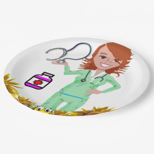 Zonnebloemzure Borden Papieren Bordje (Gekanteld)