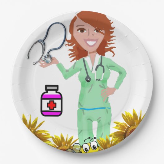 Zonnebloemzure Borden Papieren Bordje (Voorkant)