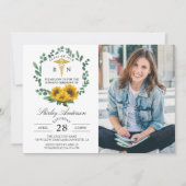 Zonnebloemzurse Afstuderen met draaiende ceremonie Kaart (Voorkant)