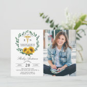 Zonnebloemzurse Afstuderen met draaiende ceremonie Kaart (Staand voorkant)