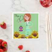 Zonnebloemzursepapier Napkins Servet (Insitu)