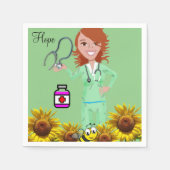 Zonnebloemzursepapier Napkins Servet (Voorkant)