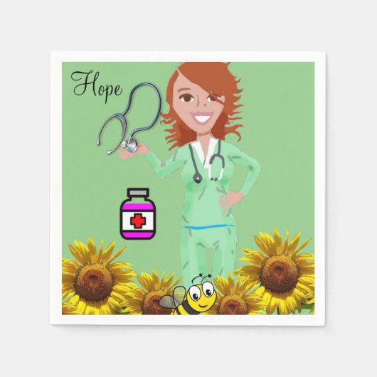 Zonnebloemzursepapier Napkins Servet (Voorkant)