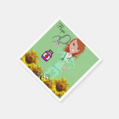 Zonnebloemzursepapier Napkins Servet (Hoek)