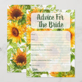 Zonnebloesadvies voor het schoenenspel advieskaart (Voorkant / Achterkant)