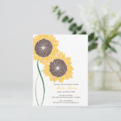 Zonnebloeschower/partijuitnodiging Kaart (Staand voorkant)