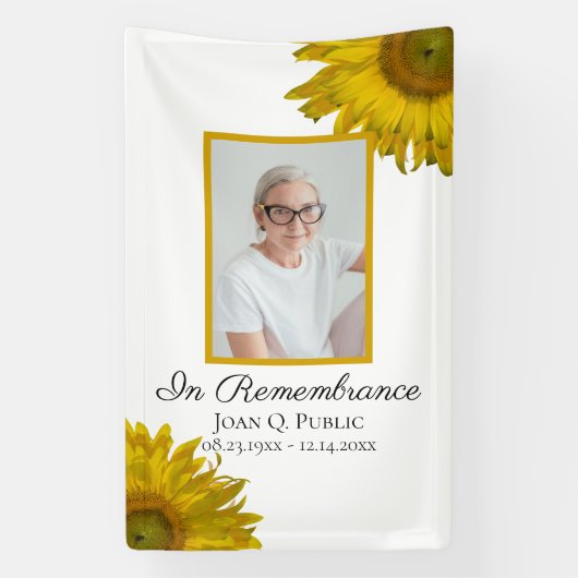 Zonnebloesems Viering van het Leven Begrafenis Spandoek (Verticaal)