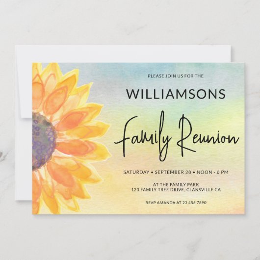 Zonnebloesgezinshereniging Kaart (Voorkant)