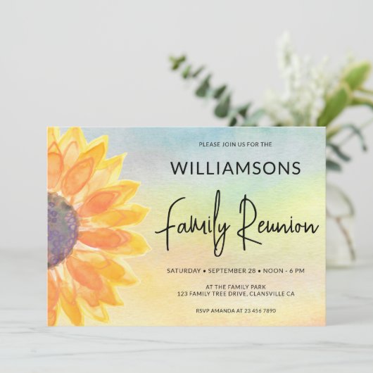 Zonnebloesgezinshereniging Kaart (Staand voorkant)