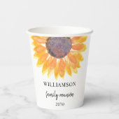 Zonnebloesgezinshereniging Papieren Bekers (Achterkant)