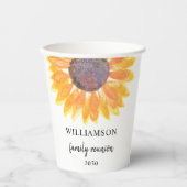 Zonnebloesgezinshereniging Papieren Bekers (Voorkant)