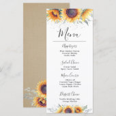 Zonnebloesibloei | Bloemmenu Menu (Voorkant / Achterkant)