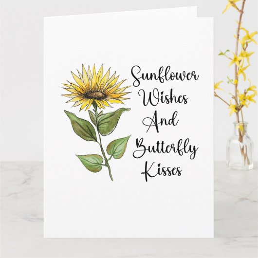 Zonnebloeslak en vlinderbloemkussen, Zonnebloem B Kaart (Gele Bloem)