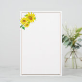 Zonnebloespapier Briefpapier (Staand voorkant)
