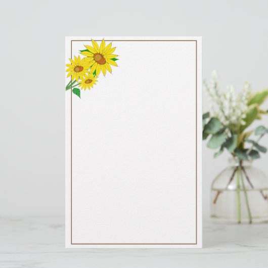 Zonnebloespapier Briefpapier (Staand voorkant)