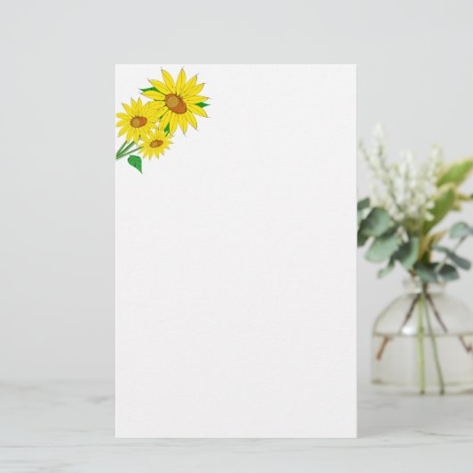 Zonnebloespapier Briefpapier (Staand voorkant)