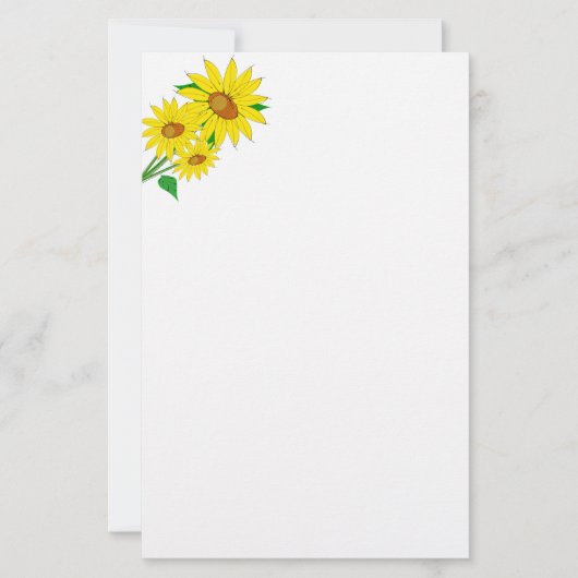 Zonnebloespapier Briefpapier (Voorkant)