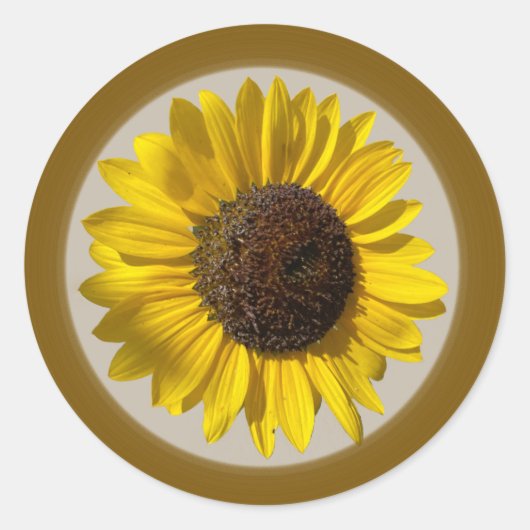 Zonnebloesticker Ronde Sticker (Voorkant)