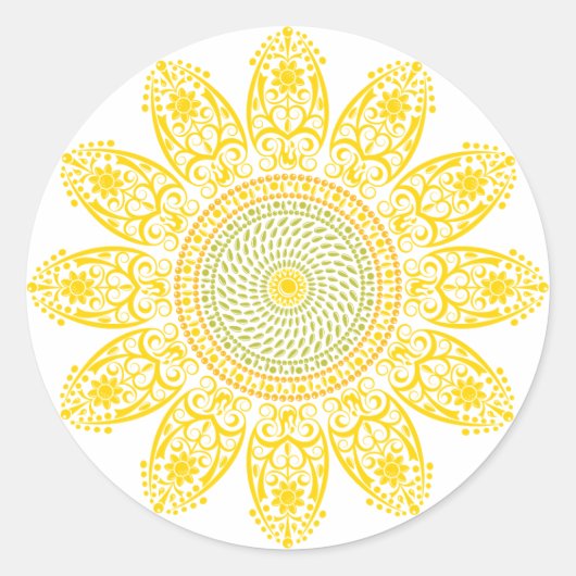Zonnebloesticker Ronde Sticker (Voorkant)