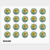 Zonnebloesticker Ronde Sticker (Vel)