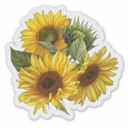 Zonnebloesticker Sticker (Voorkant)