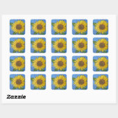 Zonnebloesticker Vierkante Sticker (Vel)