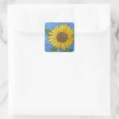 Zonnebloesticker Vierkante Sticker (Tas)