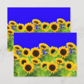 Zonnebloikaart Oekraïnse vlag - Vrijheid RSVP Kaartje (Voorkant / Achterkant)