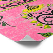 Zonneblokpatroon op roze poster (Hoek)